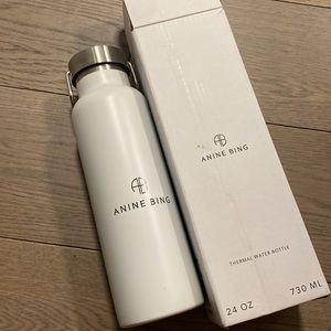 ANINE BING Pia logo-print water bottle